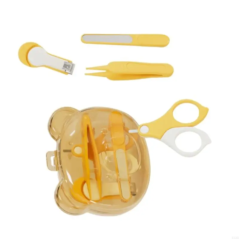 KXRD 4PCS/Set Recém -nascidos corte unhas com projeção segura tesouras Trimer unhas Arquivo caixa útil