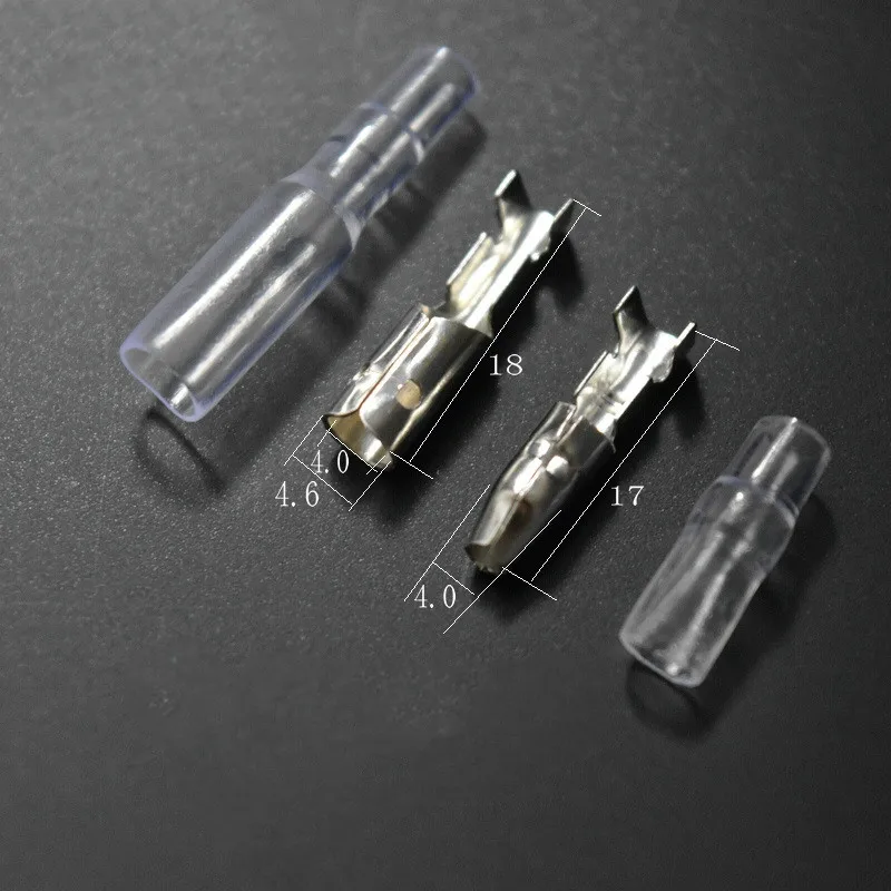 50sets 4.0 Bullet Crimp Terminal Car Electrical Wire Connector Diameter 4mm Pin Set (Female + Male + Case 200pcs)