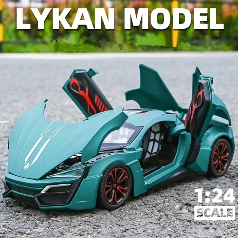 1:24 Lykan Hypersport Alloy Sport Car Model Diecasts & Toy Metal SuperCar Model Simulation Sound Light Collection Gift