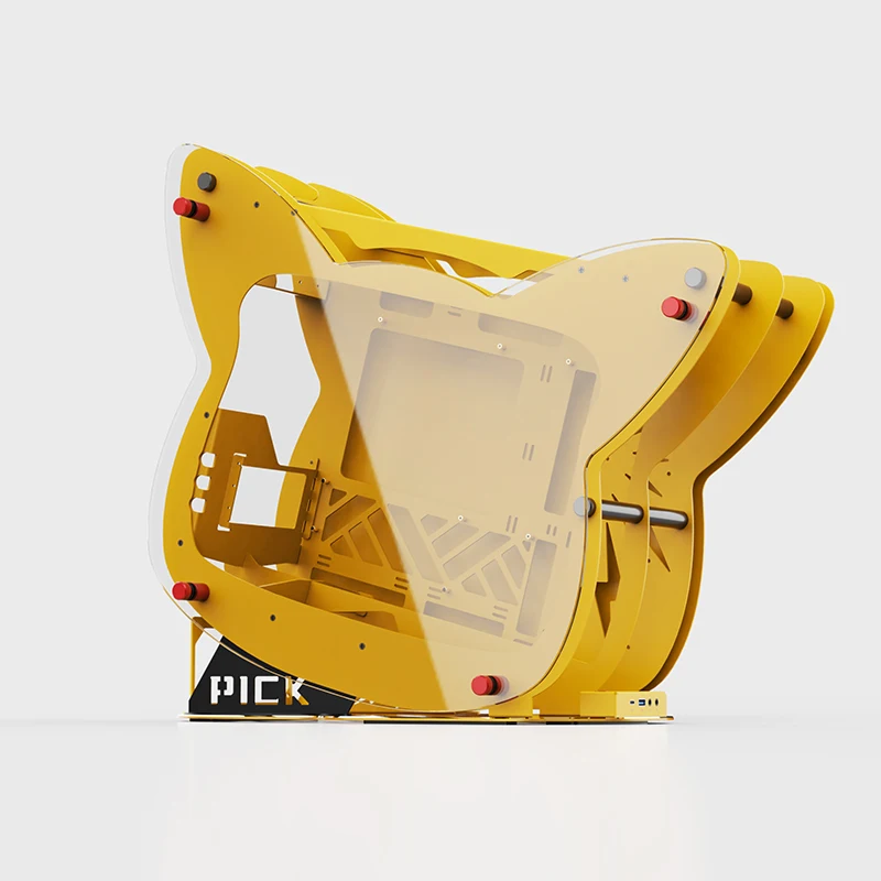 

Colorful Gaming Computer Cases and System Blocks pink Beige Yellow Colors Open Style Pc Atx case Middle Tower with Power Supply