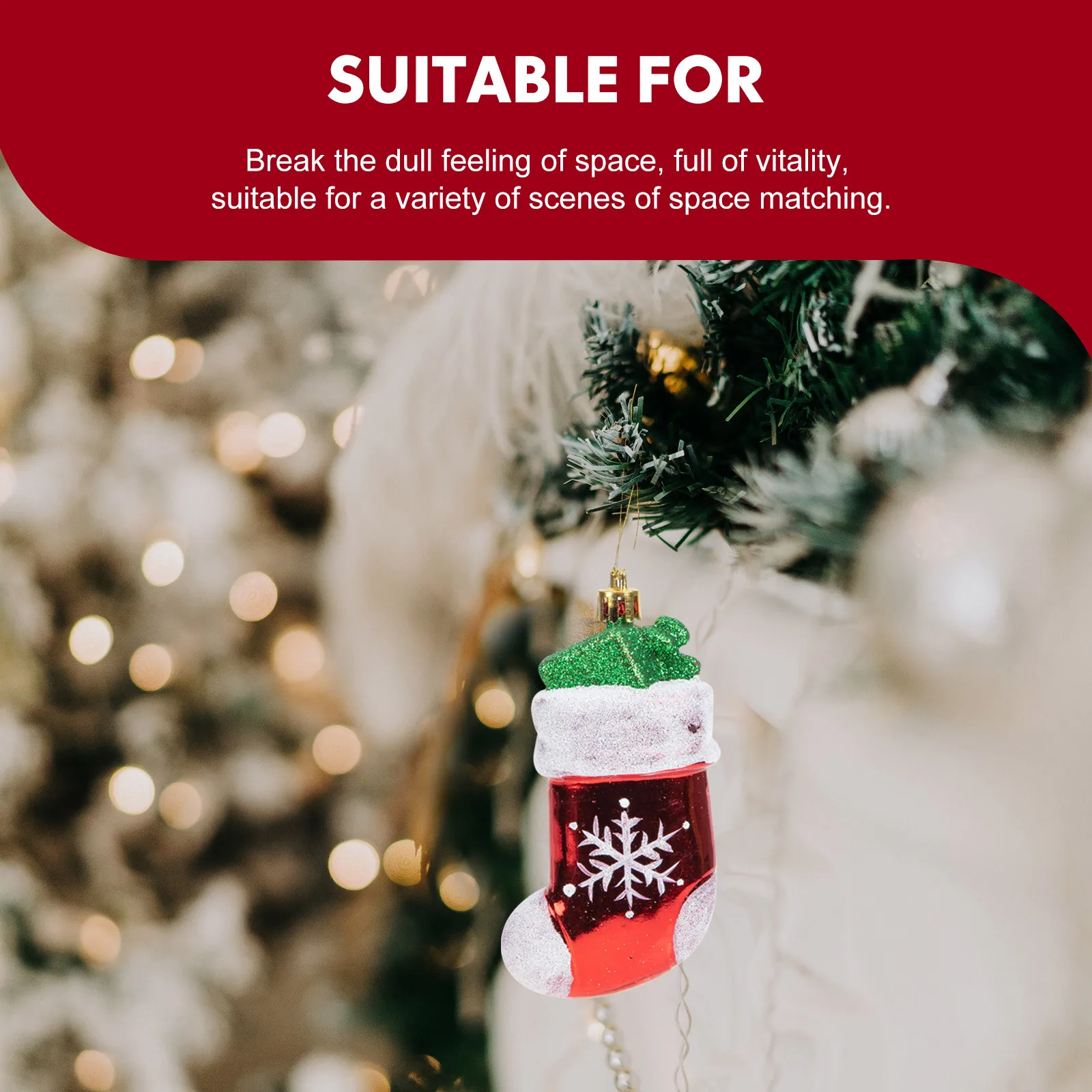 

6Pcs Christmas Tree Red Pendant Safe Decor for Parties Weddings Home Use Christmas Tree Red Pendant Xmas Hanging Decor