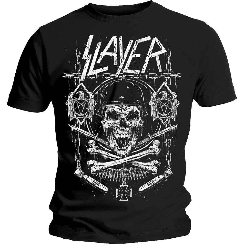 

Official Slayer T Shirt Skull & Bones Black Classic Rock Metal Band Tee Unisex