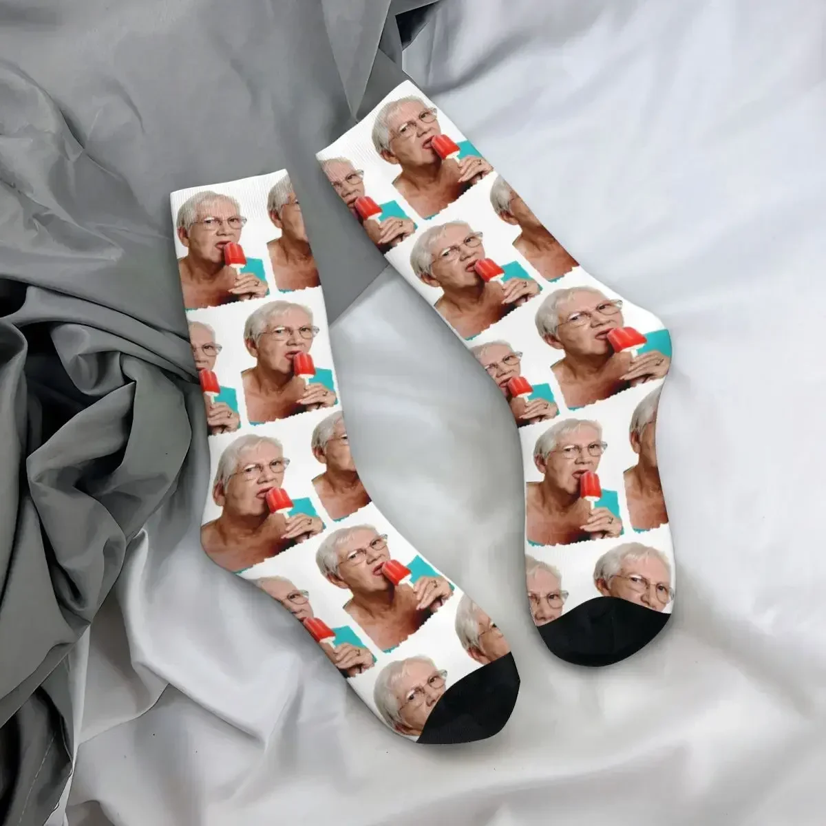 ยาย Granny Ice Cream T เสื้อถุงเท้า Harajuku ถุงน่องคุณภาพสูง All Season ถุงเท้ายาวอุปกรณ์เสริมสําหรับชายหญิงของขวัญ