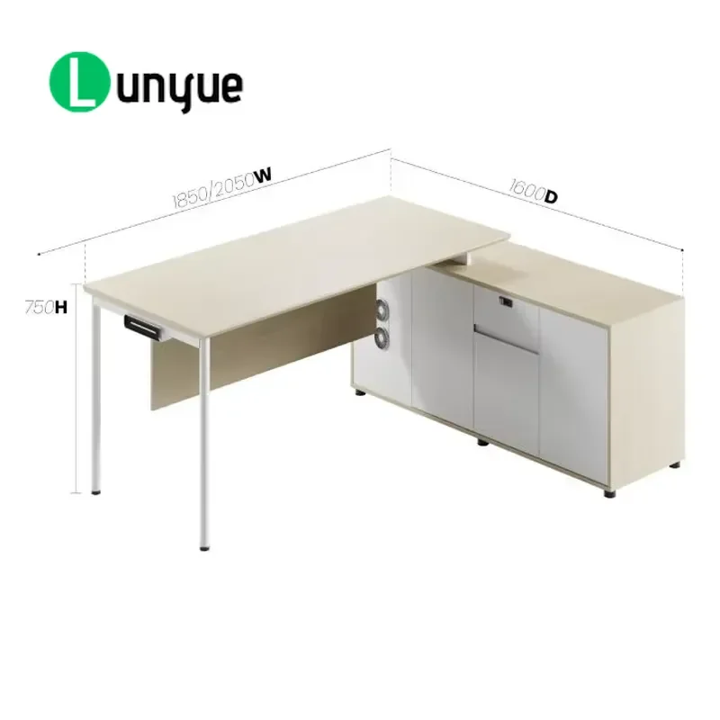 Modern Luxury Customizable Manager Desk with Power Socket Privacy Board and Storage Space Professional Office Furniture 3
