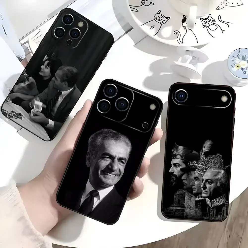 Image of Mohammad Reza Pahlavi Iran Handyhülle für iPhone 17,16,15,14,13,12,11 Plus,Pro Max,XS, Weiche Silikon Schwarze Schutzhülle