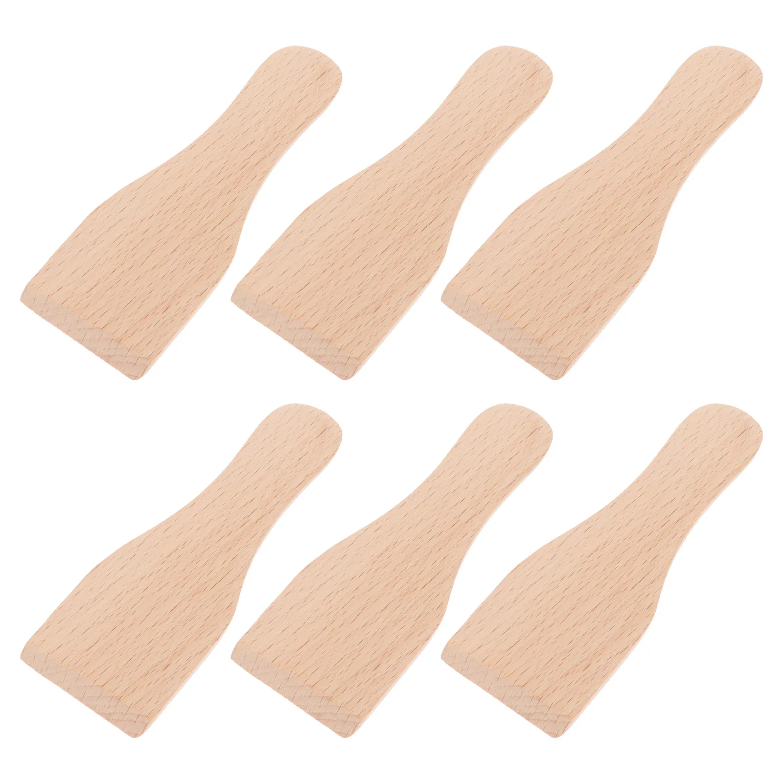 

6 Pcs Wood Spatula Set Food Grade Safe Material Smooth Edge Ergonomic Design Kitchen Tools Wooden Shovel Scraper Heat Resistant