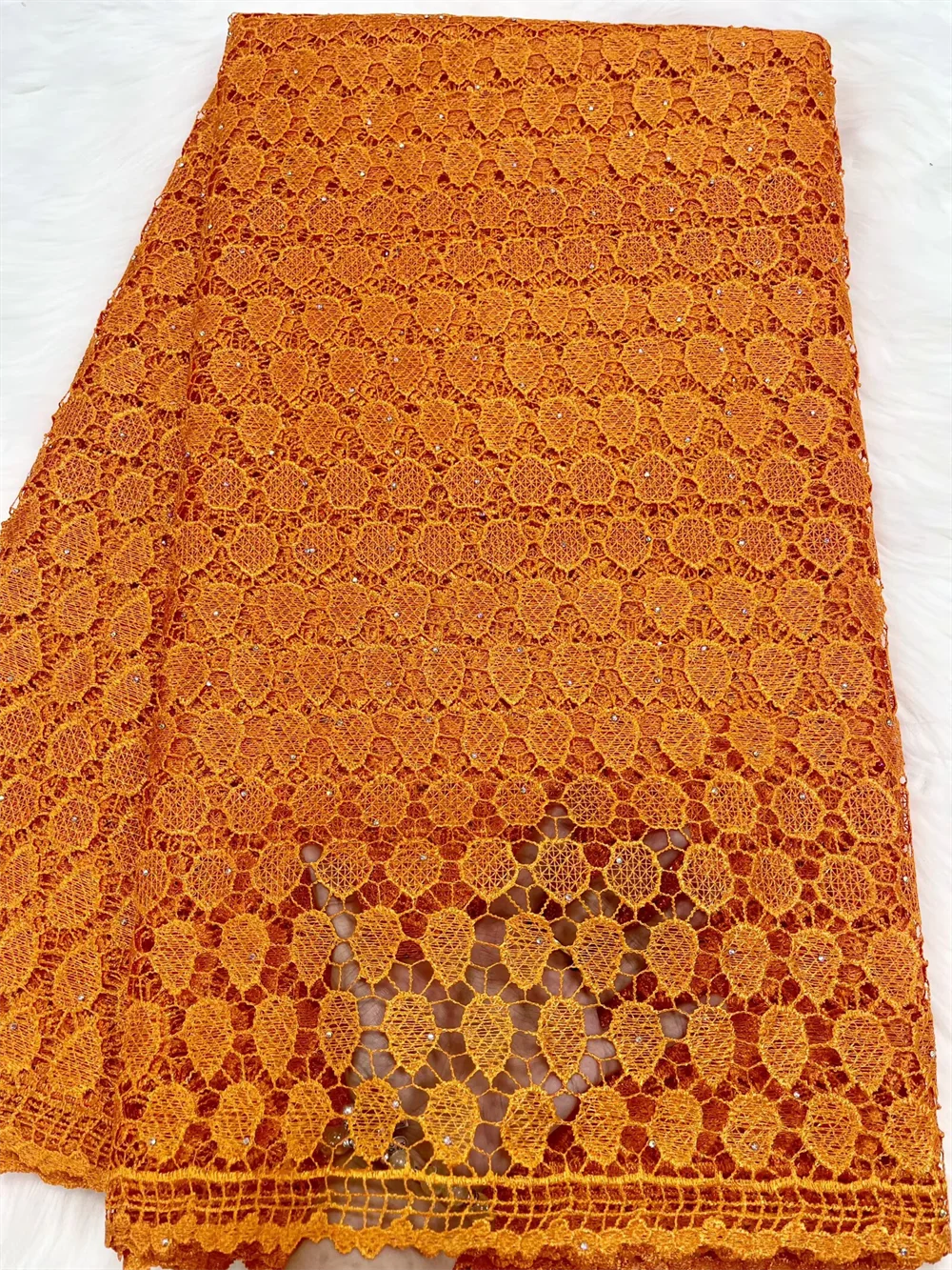 

Hot Sale African Stones Guipure Cord Lace Fabrics 5 Yards 2026 New Nigerian Pure Water Soluble Lace For Women Wedding Dress Sew
