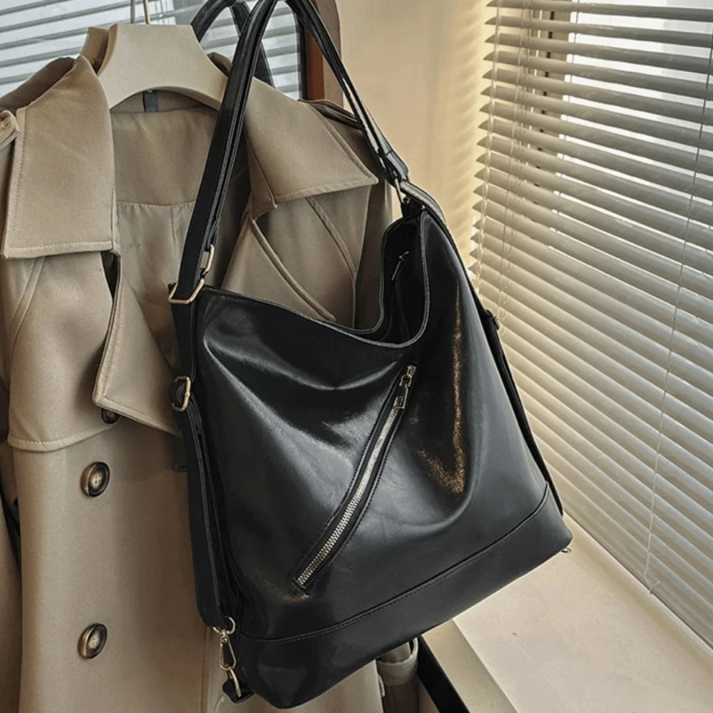

Trendy Retro Women's Shoulder Bag PU Leather Lightweight Student Tote Bag Waterproof Portable Shopping Handbag Work Bag