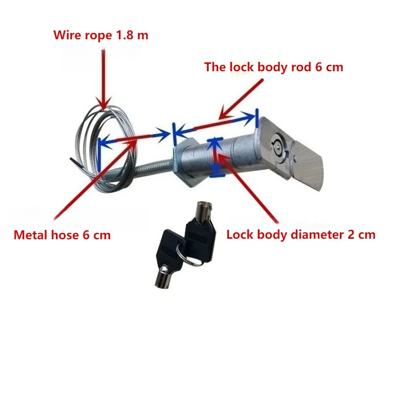 Universal Garage Lock - Emergency, Roller, Steel Core | Electric Auto, High Security, Through-Wall Lock，Hardware