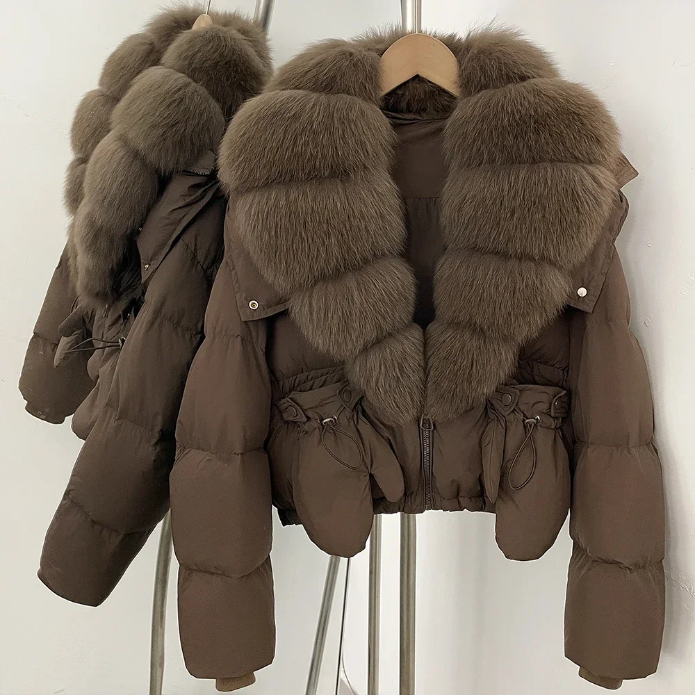 OFTBUY New Short Outerwear Hood Duck Down Luxury Real Fur Down Jacket with Removable Gloves Women Puffer Coat with Real Fox Fur