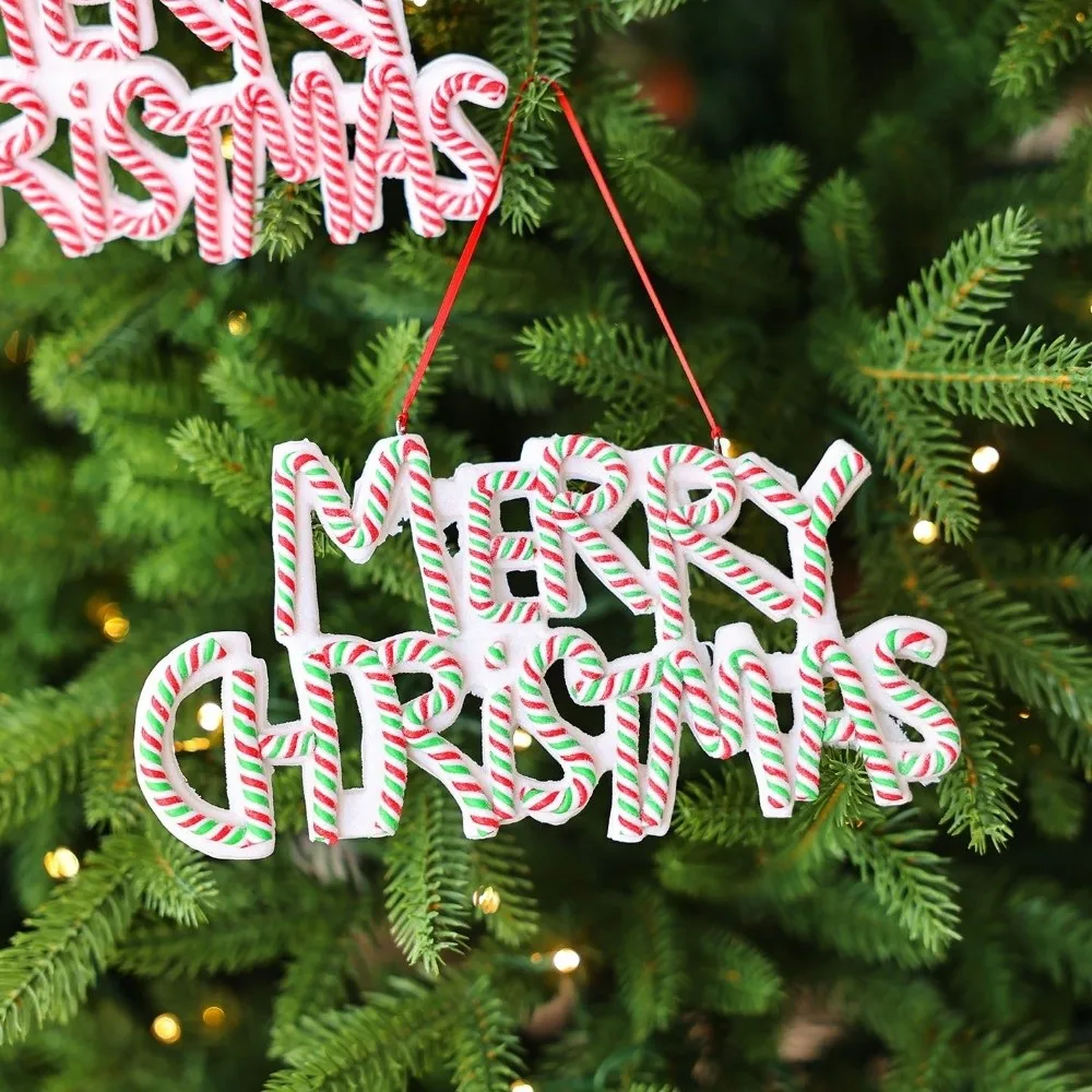 زينة عيد الميلاد عيد ميلاد سعيد رسالة لوحة قلادة نافذة عطلة شجرة عيد الميلاد المشهد ترتيب قلادة