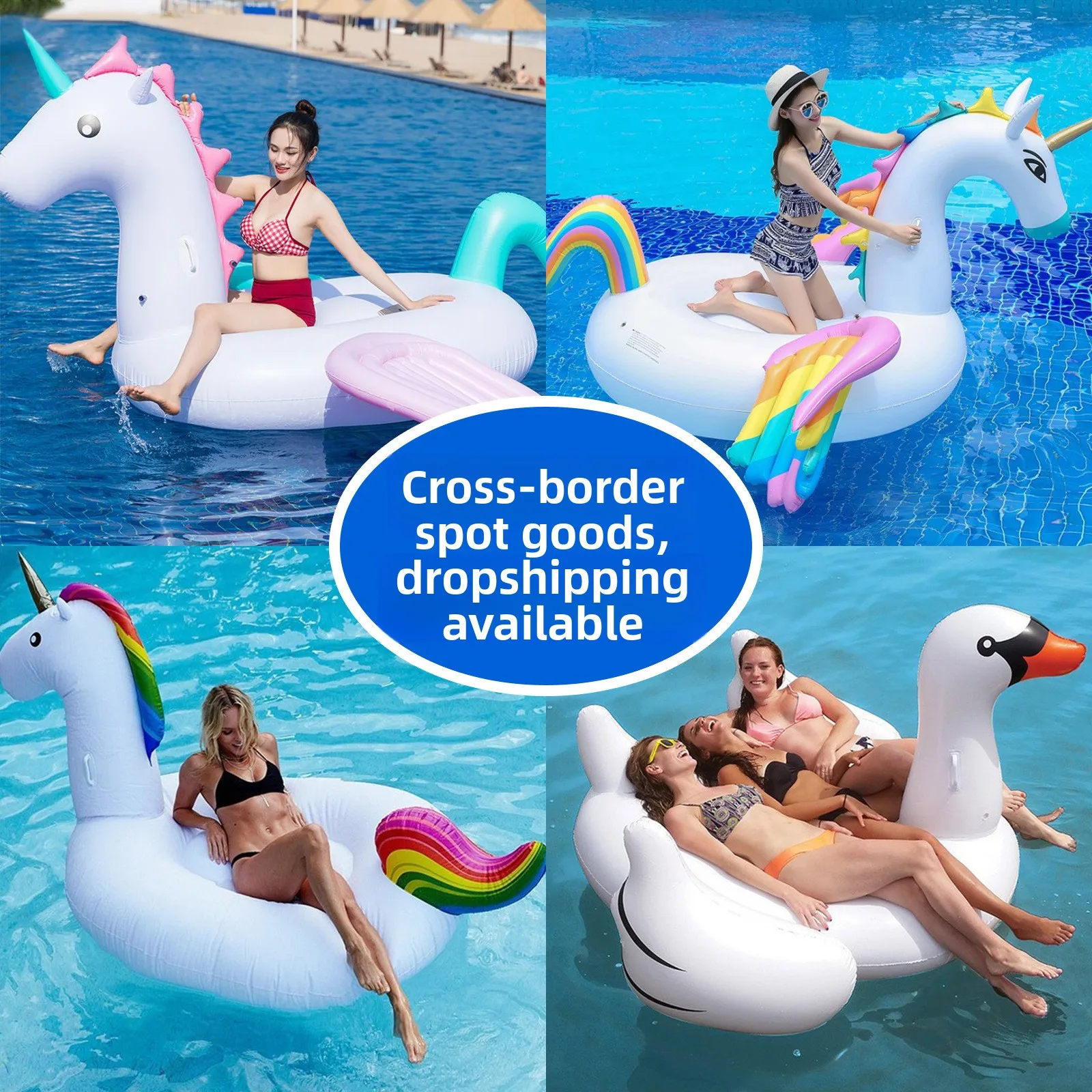 Inflatable Unicorn Ride On for Adults Rainbow Pegasus Lounge Toucan Float Large Red Duck Floating Bed Chair Inflatable
