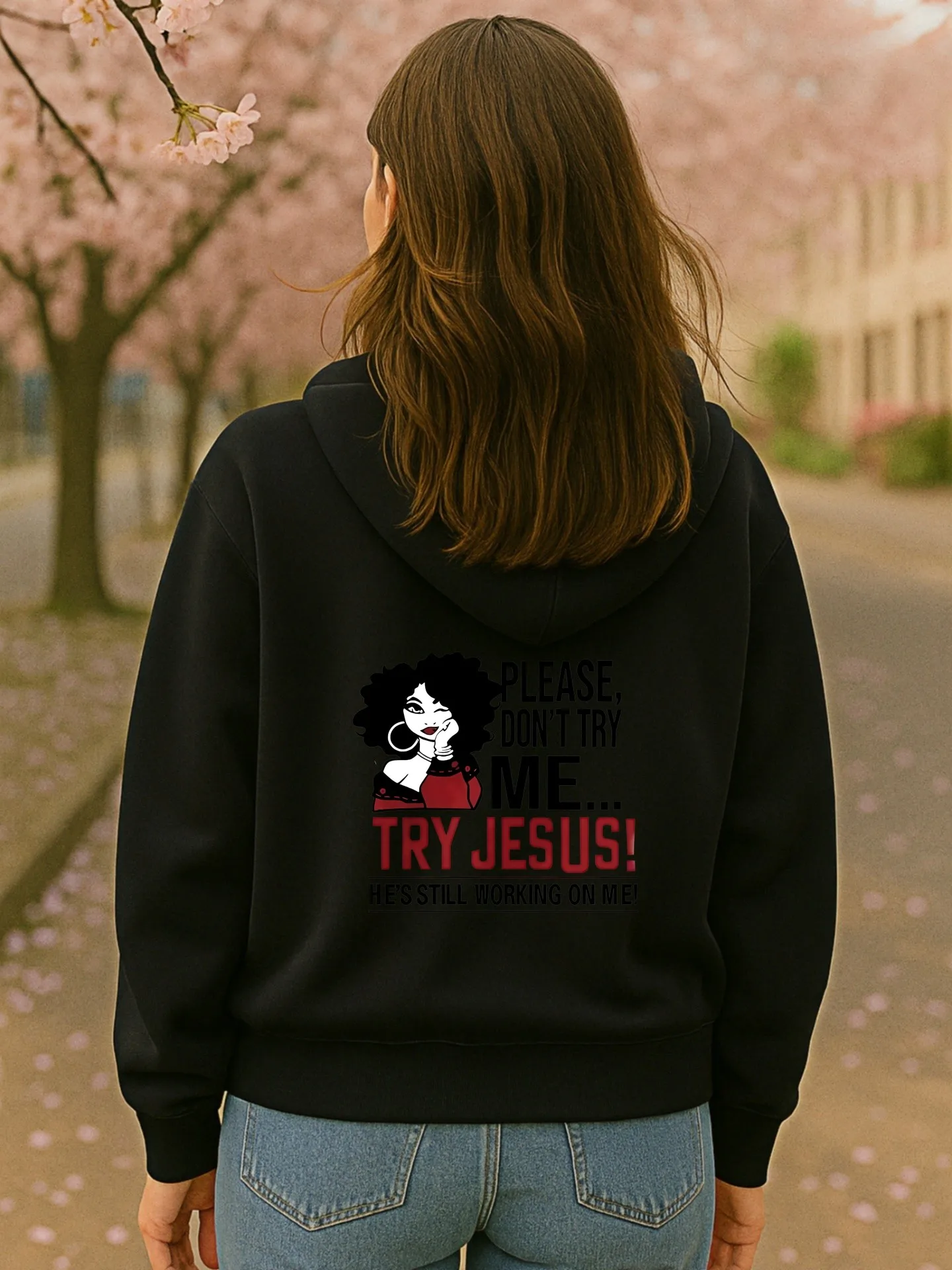 هوديي نسائي أساسي، طباعة حروف، نمط جمالي كاجوال، مبطن بالصوف، ملابس يومية غير رسمية للشباب #2