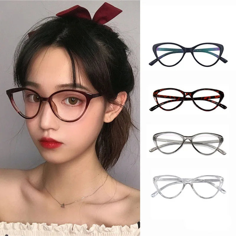 New Fashion Unisex Cat Eye Plain Glasses for Woman Man Glasses Frame for Party Eyeglasses Female Decorative Spectacles Glasses