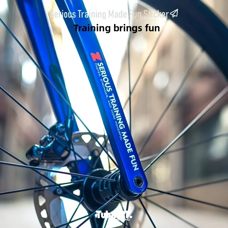 2PCS/SET Serious Training Made Fun Bike Stickers Waterproof Vinyl Decals For Bicycle Frame Decor