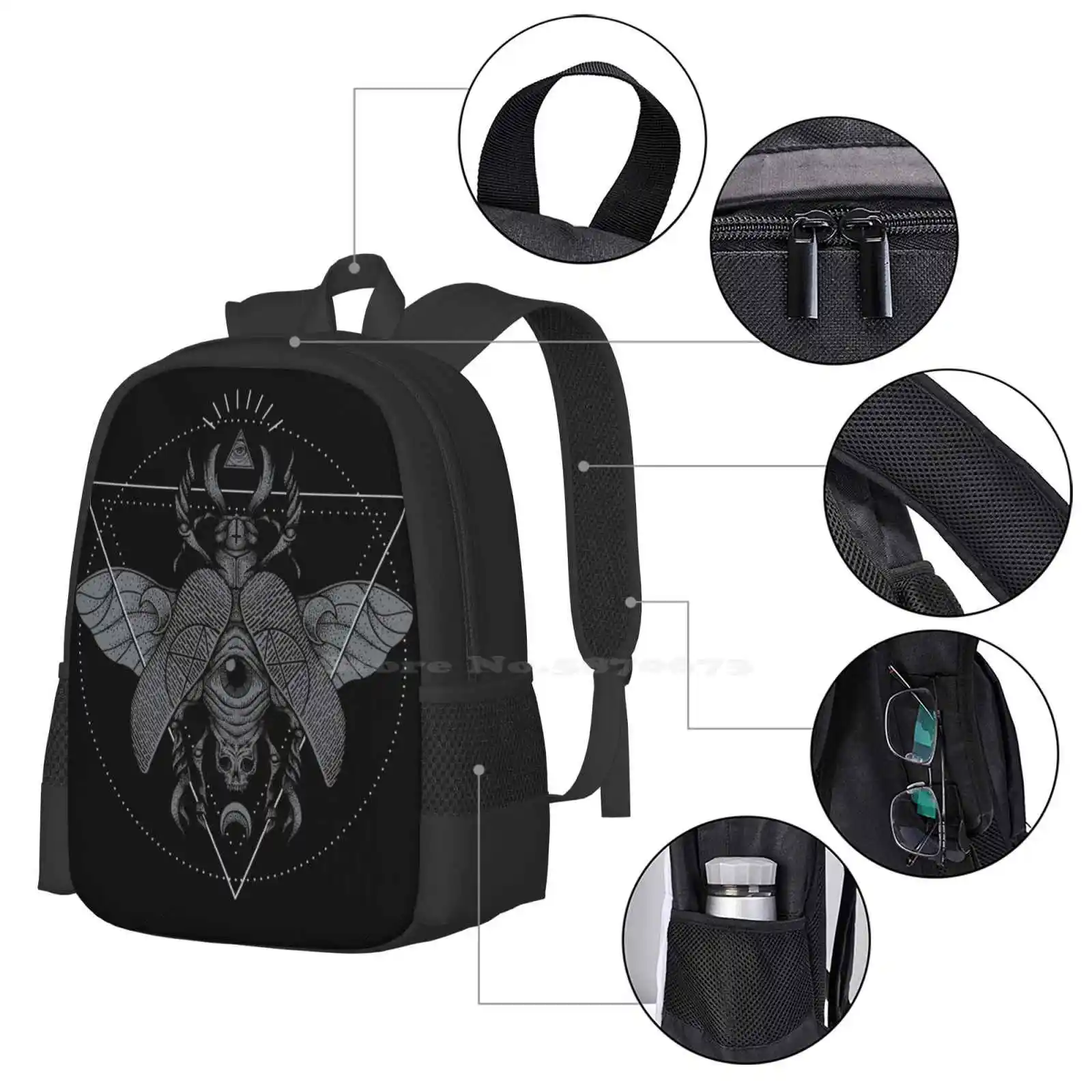 Oculus Pattern Design Laptop Travel School Bags, Oculus Beetle planchers ab, Deniart géométrique, Jolie tillism Dark Eye, All See Occult