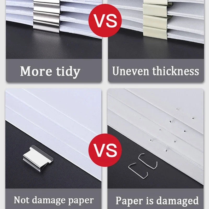 Mini Binder Traceless Reusable Hand Clamp Push Stapler Paper Book File Office School Student  Binding Tools Supplies Accessories