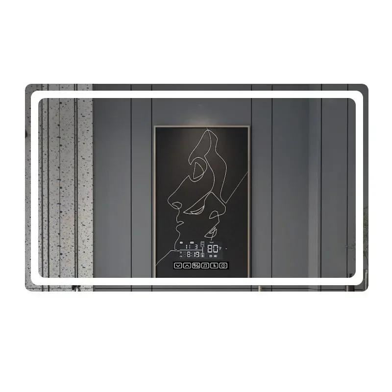 

Rectangular Design Mirror Smart Full Body Shower Makeup Bathroom Mirror Backlight Illuminated Espejo Inteligente Indoor Supplies