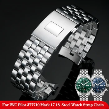 IWC 시계 스트랩 파일럿 IW377714 IW377717 IW377710 어린 왕자 마크 17 18 정밀 스테인레스 스틸 시계 체인, 20mm 21mm