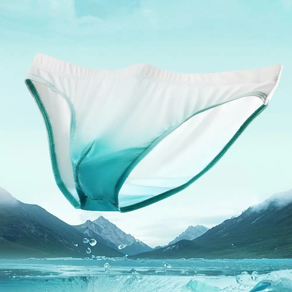 

Men Gradient Color Soft Breathable Lingerie Pouch Underwear For Hot Man Underpants Summer Men's Panties Seamless Briefs Fashion