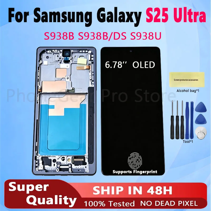 6.78'' OLED For Samsung Galaxy S25 Ultra S938B S938B/DS S938U LCD Display Touch Screen Digitizer Assembly Replacement Parts