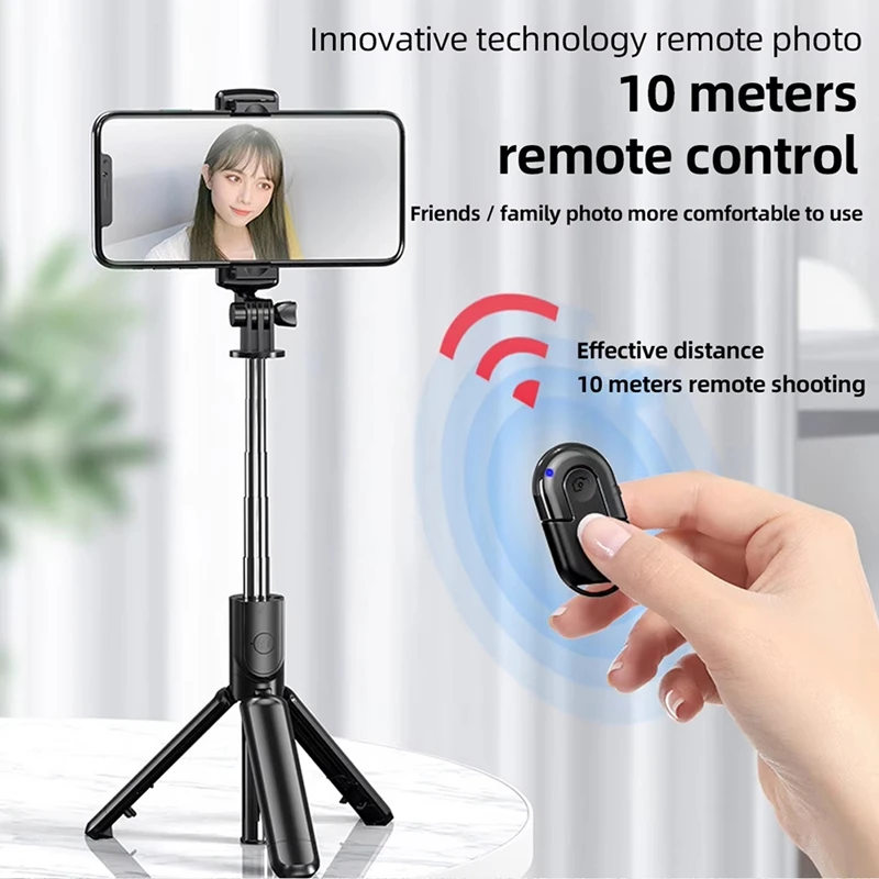 DT21 Wireless Bluetooth Remote Shutter Selfie Remote Control for Phone Camera Tripod Video Recorder 10M Range