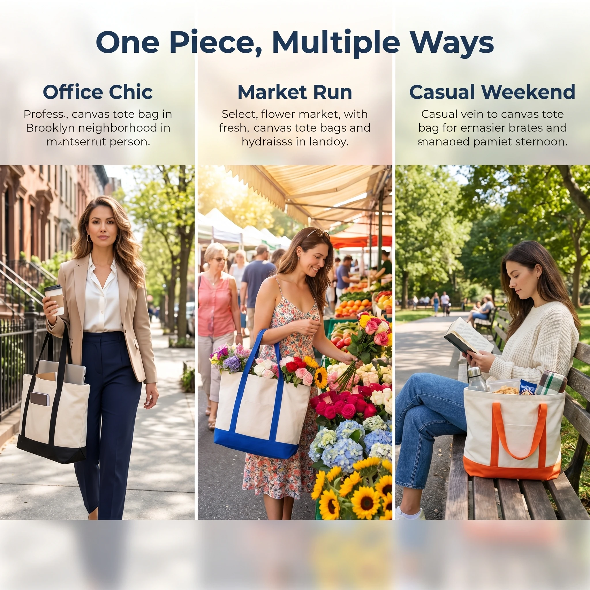 1/3/6PCS Canvas Tote Bag with an External Pocket DIY Beach Bag for Party Wedding Favors Daily Reusable Grocery Shopping Bag image 6