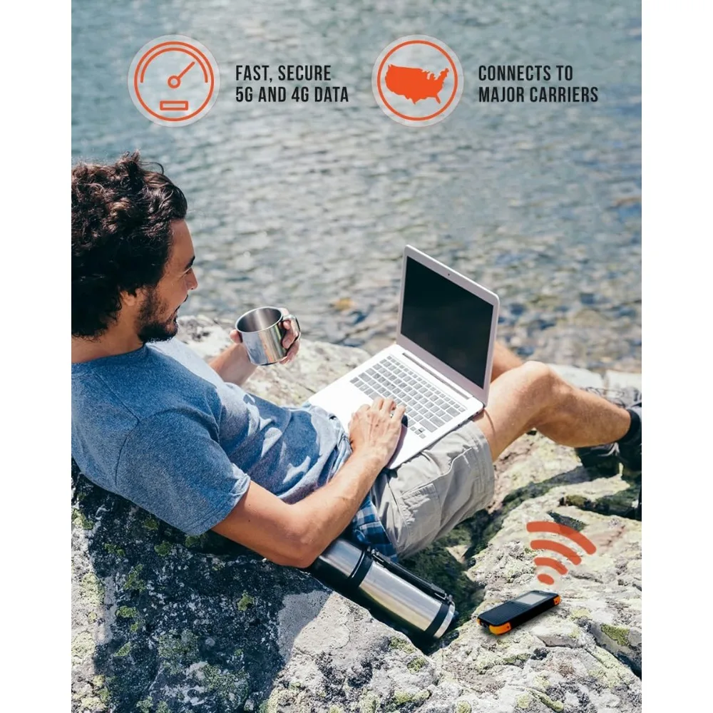 Solis 5G WiFi Mobile Hotspot, Local and International Coverage Router, Multi-Carrier Access, No Contract or SIM Card Required