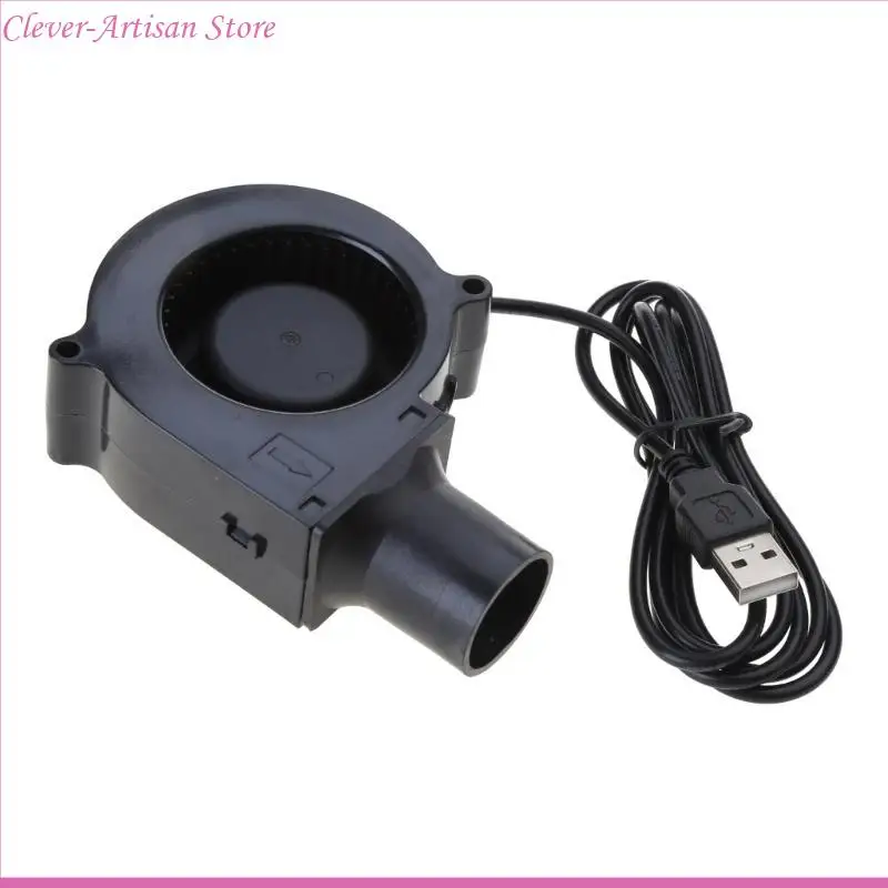 E06B 7530 BBQ Fan 3700RPM Air Blower 5V Barbecue Fan Air Blower Outdoor Camping Grill Cooking Tool