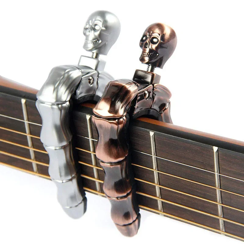 Cool Skull Shape Fingers Cool Design Guitar Capo For Acoustic Electric Guitar Ukulele Bass Guitar Accessories Parts Guitarra