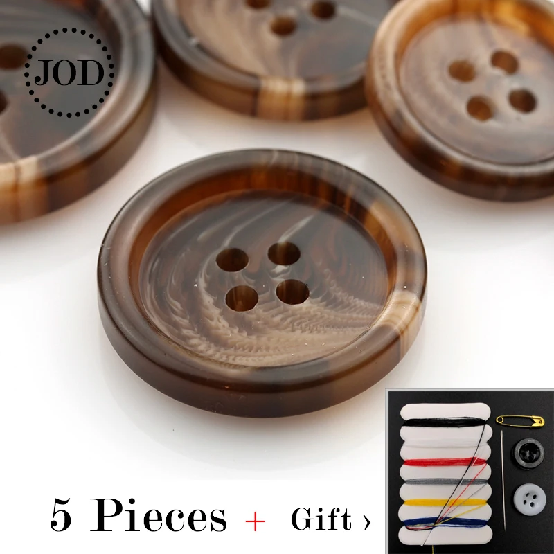 5PCS 15-30mm Resin Fashion Buttons for Clothing Coat Suit Crafts Plastic Button Decorative Scrapbooking Sewing Accessories JODc