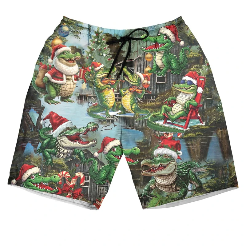 Cartoon Krokodil Grafik Alligator Tier 3d gedruckt kurze Hosen für Männer Kleidung Strand Shorts lässig Hawaii Kinder Trunks Tops