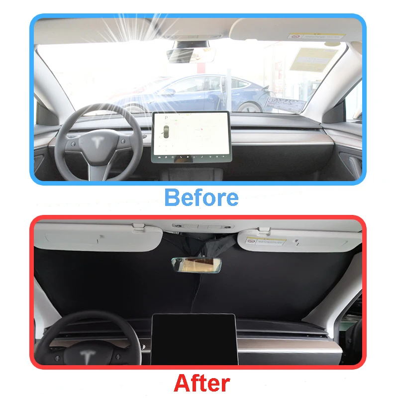 For Tesla Model 3 Y Side Window Sunshade Front Rear Windshield Gear Heat Insulation Privacy Curtain Outdoor Camping Shading