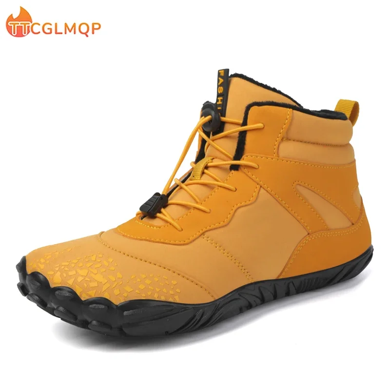 2023 Winter Booties Men Snow BareFoot Casual Shoes Outdoor Work Shoes Ladies Warm Fur Men Ankle Shoes Male Snow Boots Plus Size