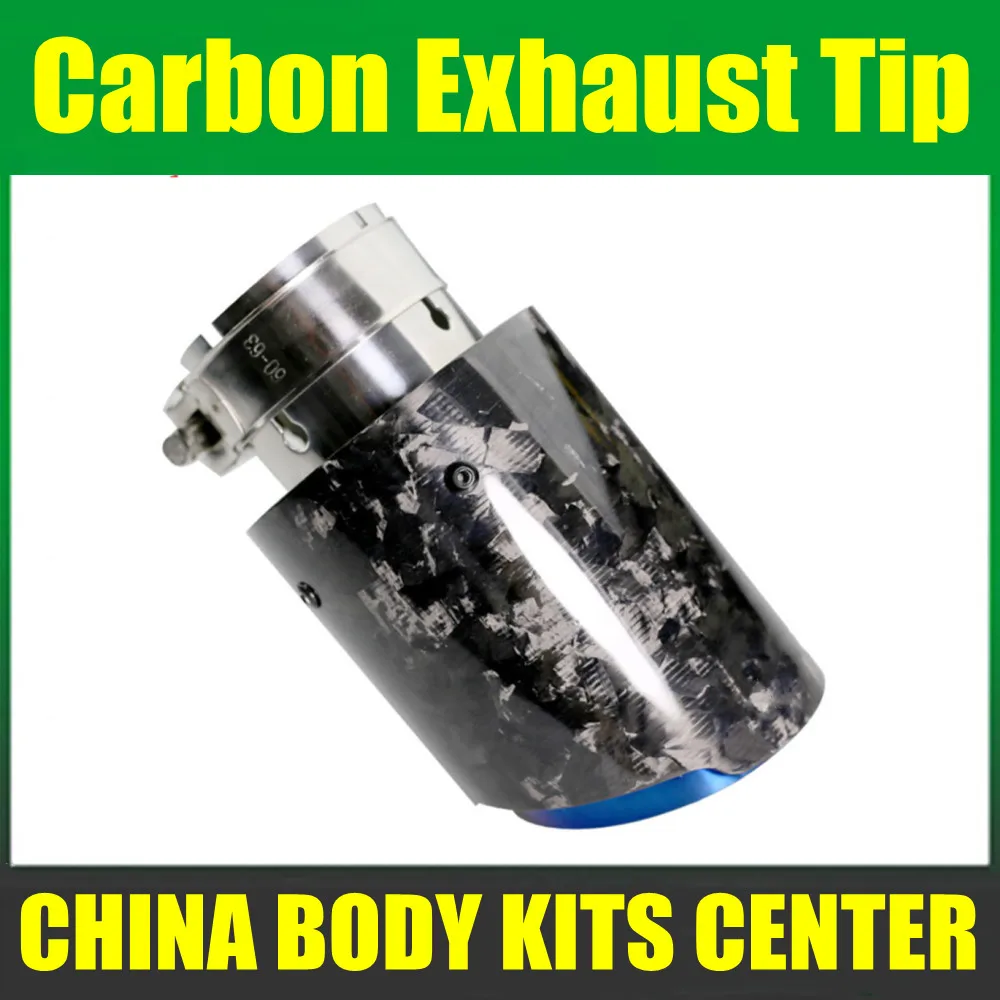 

Подлинная горячая Распродажа, автомобильный глянцевый кованый карбоновый глушитель, наконечник выхлопной системы, универсальные нержавеющие синие глушители для Akrapovic