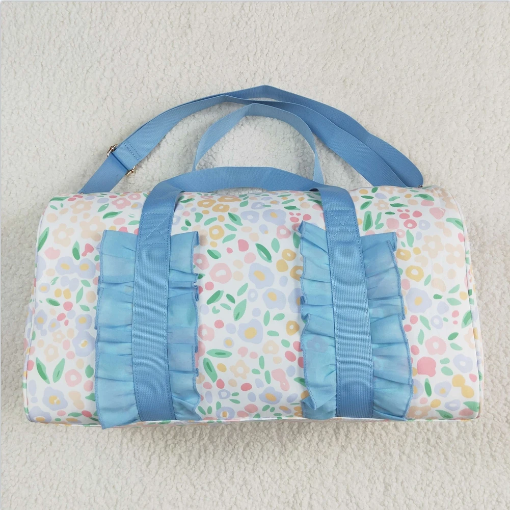 

Wholesale Adult Travel Duffle DayPack Kids Toddler Sleepover Outdoor Women Blue Ruffle Colorful Leopard Print Duffle Gym Bag