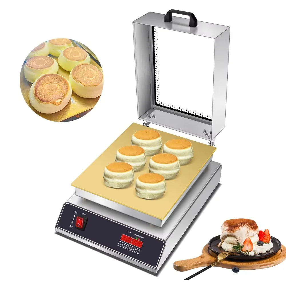 

Digital Display Commercial Electric Souffle Machine & Maker with Visible Dust Cover & Non-Stick Plate 1500W 1-Year Warranty