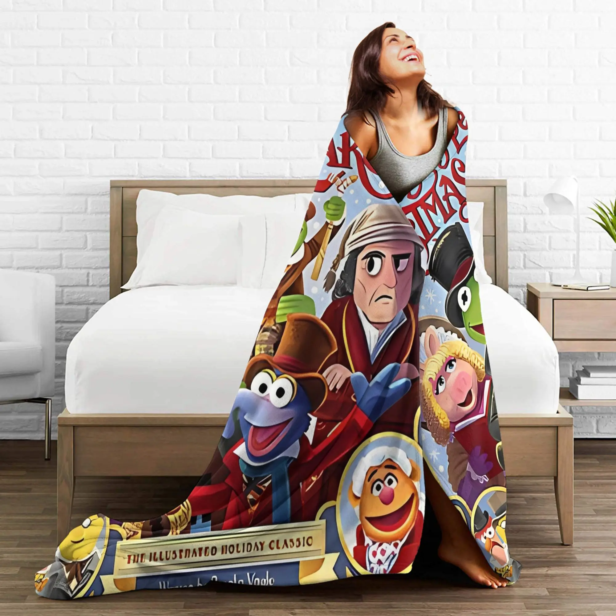 Muppet عيد الميلاد كارول غامض بطانية خمر رمي البطانيات للمنزل فندق أريكة 125*100 سنتيمتر البساط قطعة