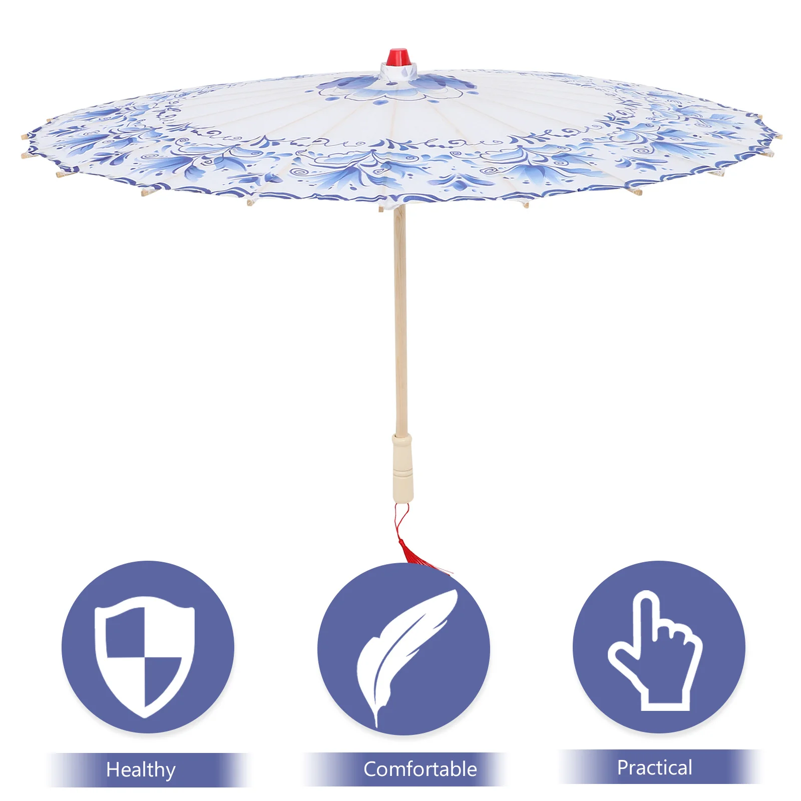 

Chinese Style Oil Paper Umbrella Bamboo Handle Vintage Decorative Umbrella for Wedding Photography Props Stage