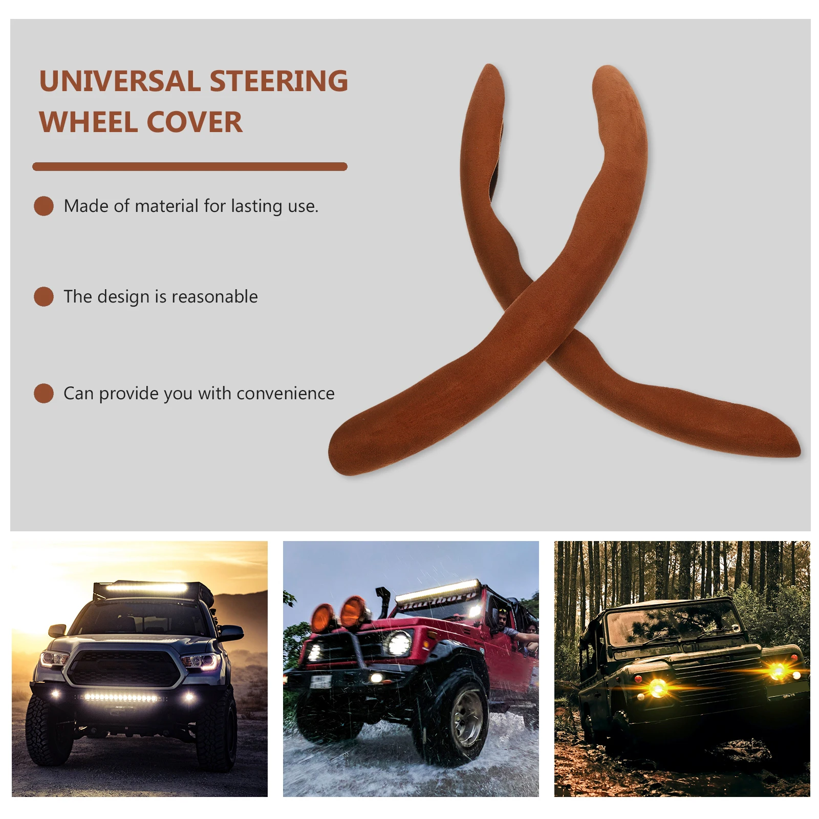 

1 Pair Ultra Thin Suede Steering Wheel Cover Anti Slip Universal Car Protector Decorative Replacement Vehicle Cover Auto