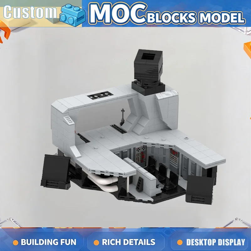 607PCS Space Ship Bridge Model MOC Building Blocks Custom Diorama Display Stand Scene DIY Assembly Toy Creative Collection Gift