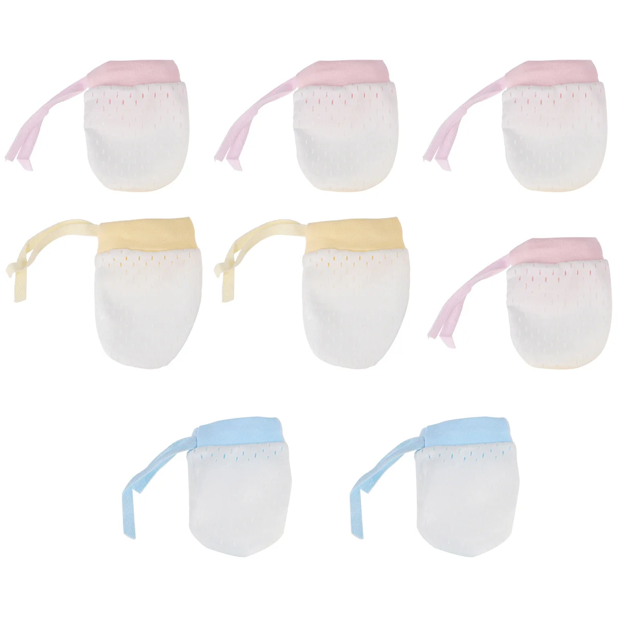 

8 шт. детских перчаток, защита от царапин для новорожденных, из ледяного шелка, мягкие, приятные для кожи, для лета, 1 желтый