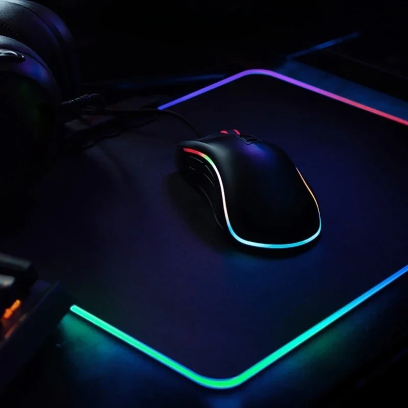 

RGB Mouse Pad Gaming Rubber Non-Slip For Gamer Types LED Computer Mouse Accessories Desktop Carpet Office Mousepad 25x35cm