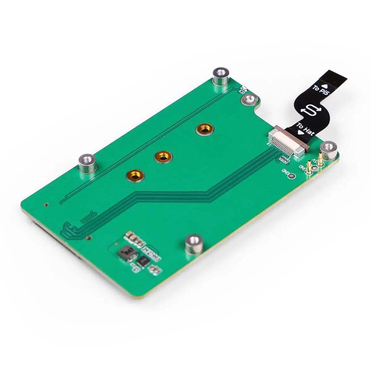 PCIe to M.2 Hat for 5, Support PCIe Gen2 Gen3 NVMe SSD, Hailo8/8L, Support Coral AI Accelerators