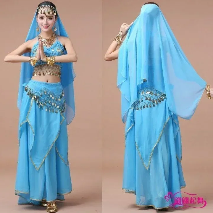 Conjunto de traje de danza del vientre para mujer, ropa india de bollywood, vestido de danza del vientre egipcio