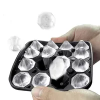 16 Grid Diamond Ice Tray Mold Box Food Grade Silicone Ice Cube Blocks Maker Mould Machine Kitchen Gadgets Whiskey Wine Bar Tools