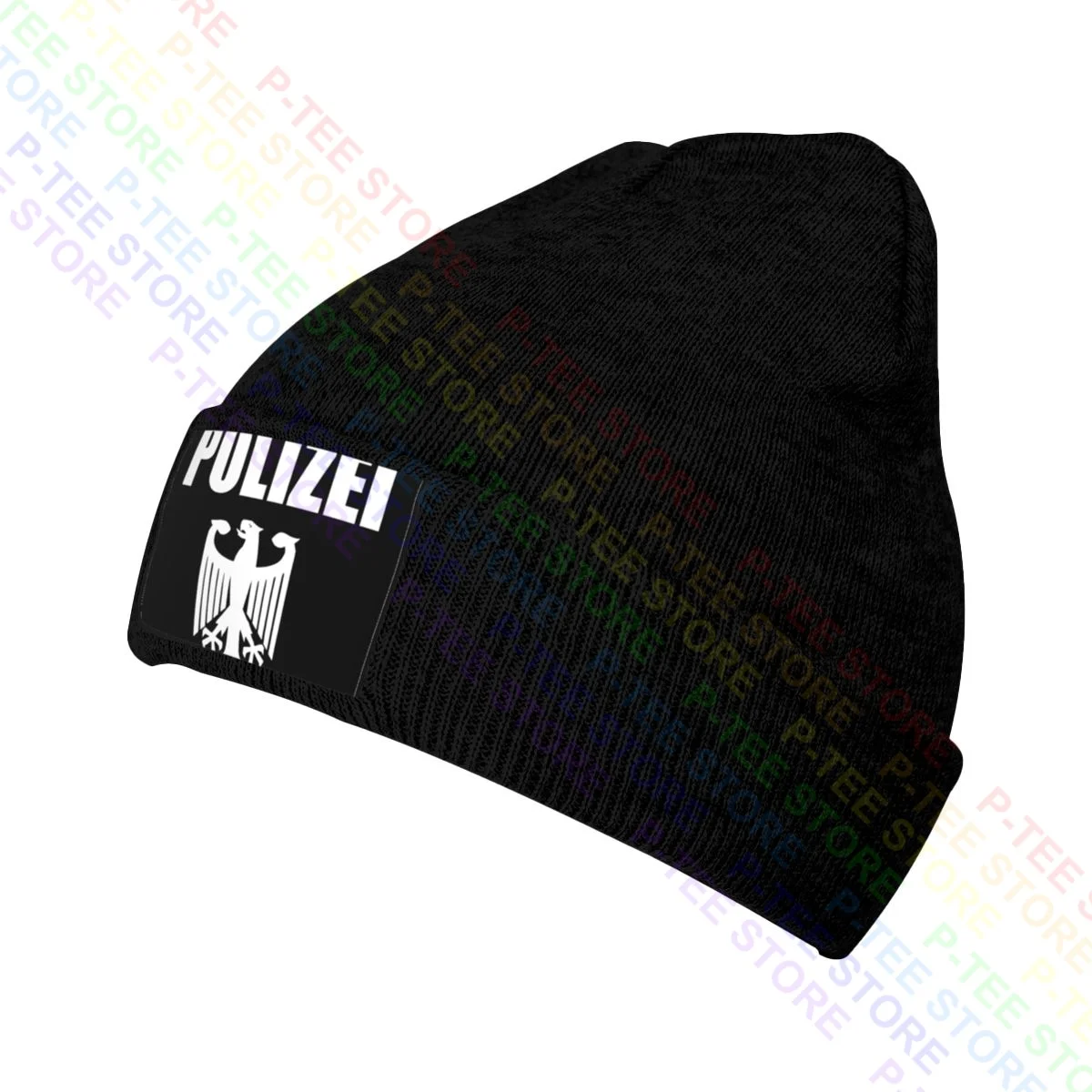 Polizei German Police Eagle Knitted Beanie Hat Beanies Cap Trendy Headwear Streetwear