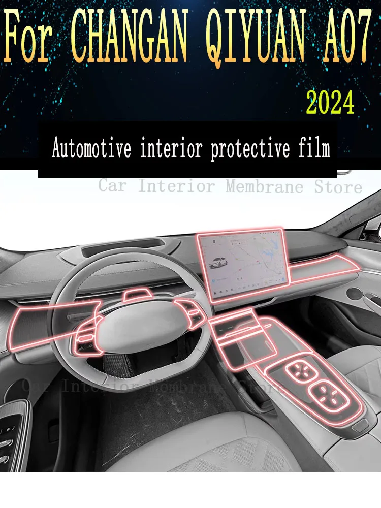 

For CHANGAN QIYUAN A07 2024 Gearbox Panel Navigation Screen Automotive Interior TPU Protective Film Cover Anti-Scratch Sticke