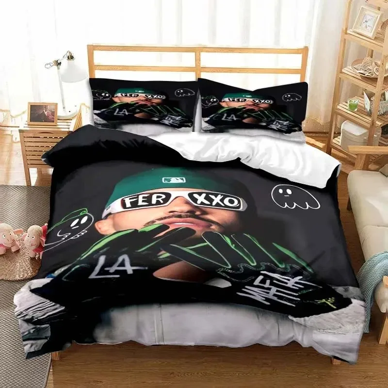 

3D Print Ferxxo Feid Rapper Bedding Set Double Twin King Duvet Cover Comforter Pillowcase Boys Girls Adults Bedroom