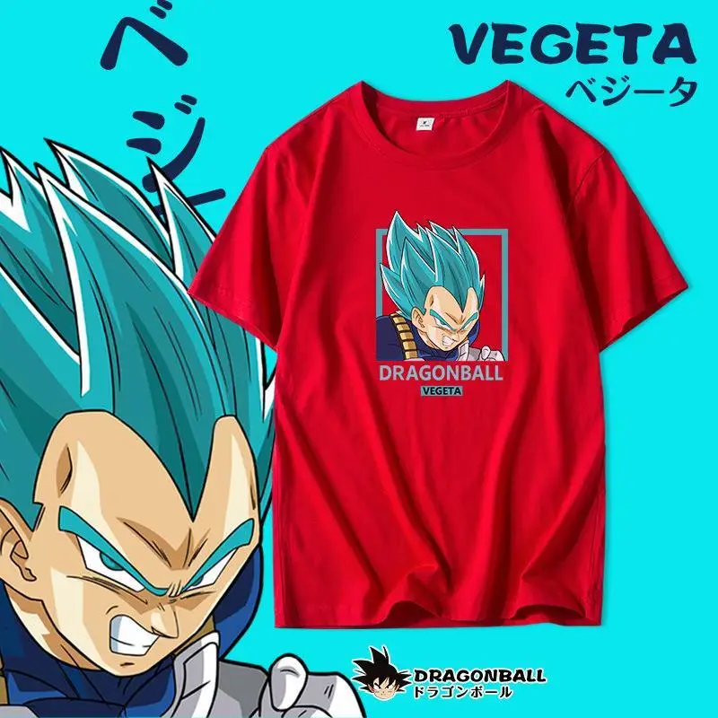 Camiseta Dragon Ball 2026 Nova Tendência Quente de Verão, Estilo Desenho Animado, Marca Ins Tide, Para Meninos e Meninas, Roupa de Casal, Gola Redonda